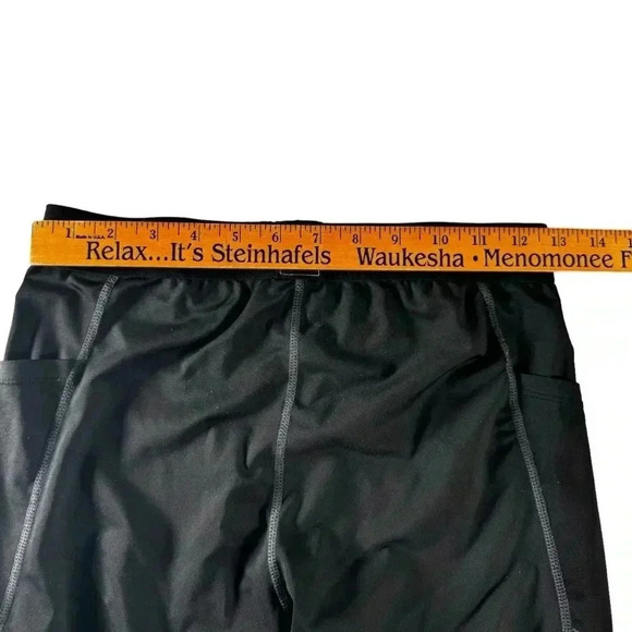 Runhit Boys Leggings Elastic Waist Medium Black Sports Football Baseball Soccer - Picture 9 of 13